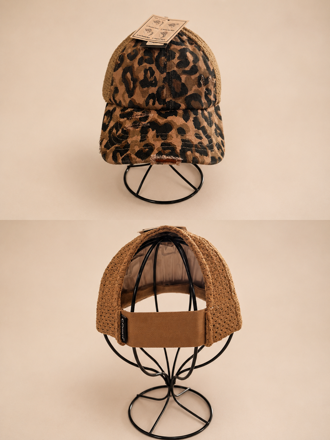 Leopard Ponytail Hat