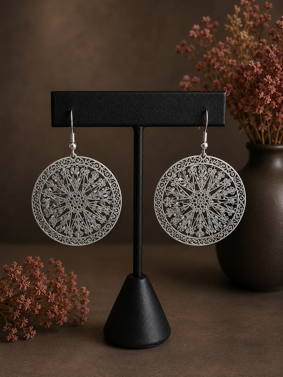 Marley Silver Medallion Earrings