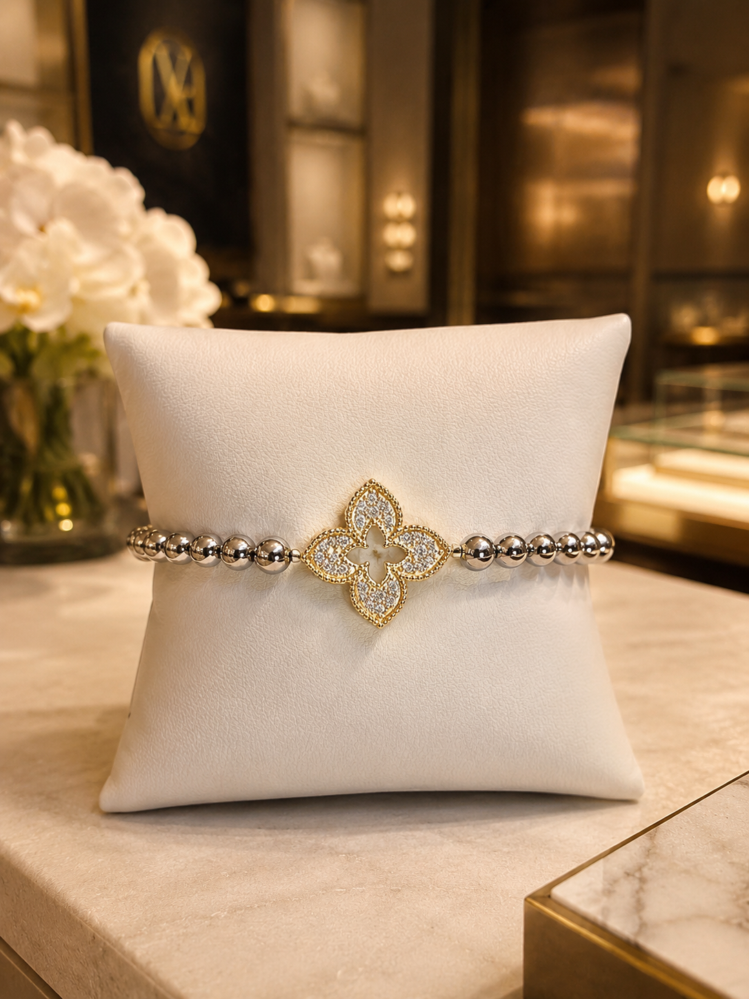 Florence Clover Rhinestone Bracelet