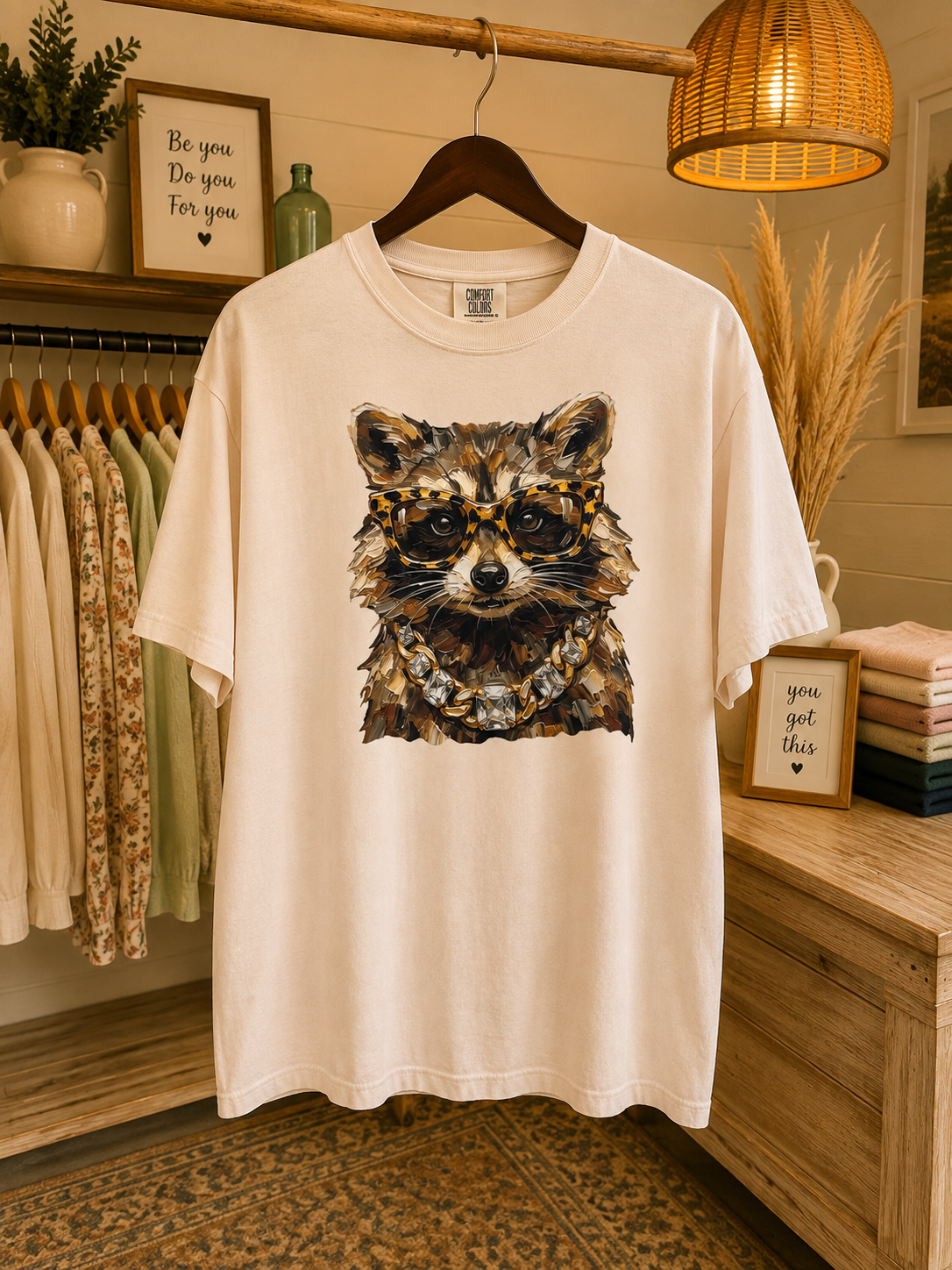 Raccoon Glam Graphic Tee