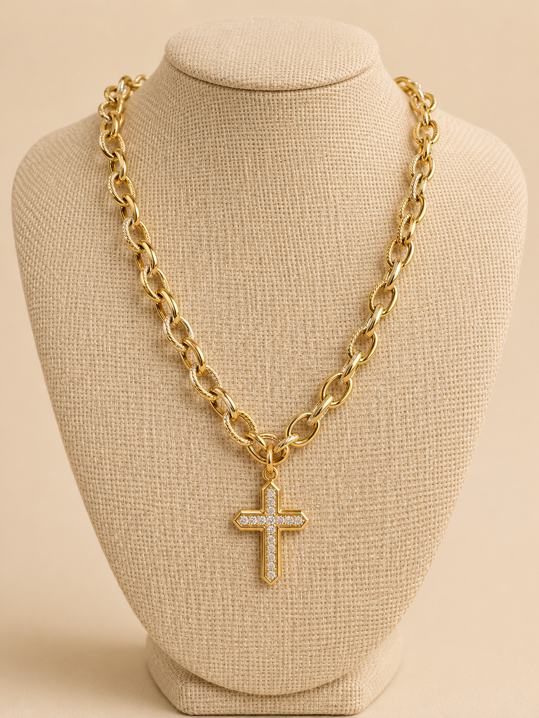 Cross Rhinestone Necklace