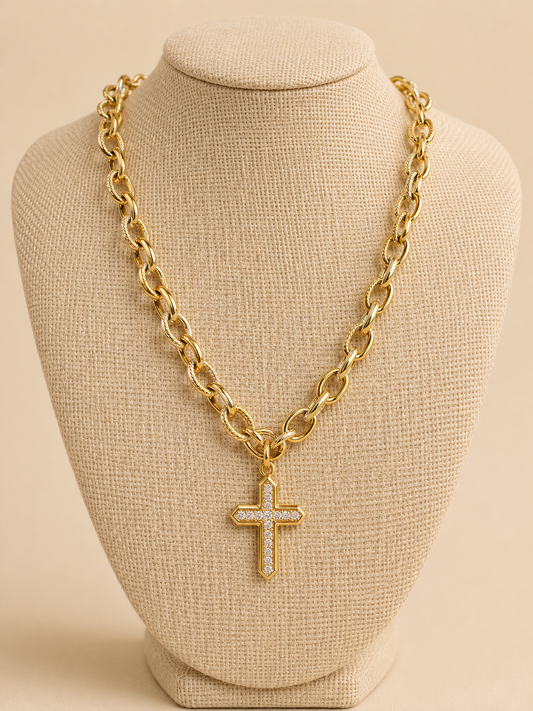 Cross Rhinestone Necklace