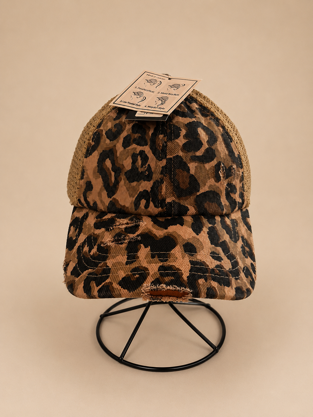 Leopard Ponytail Hat