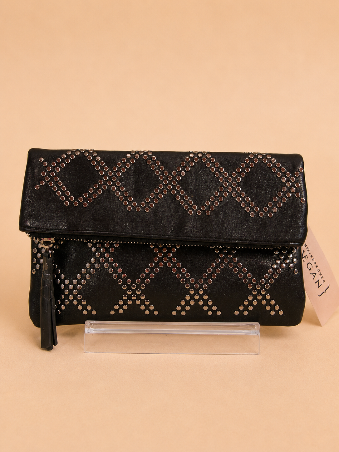 Studded Shimmer Clutch