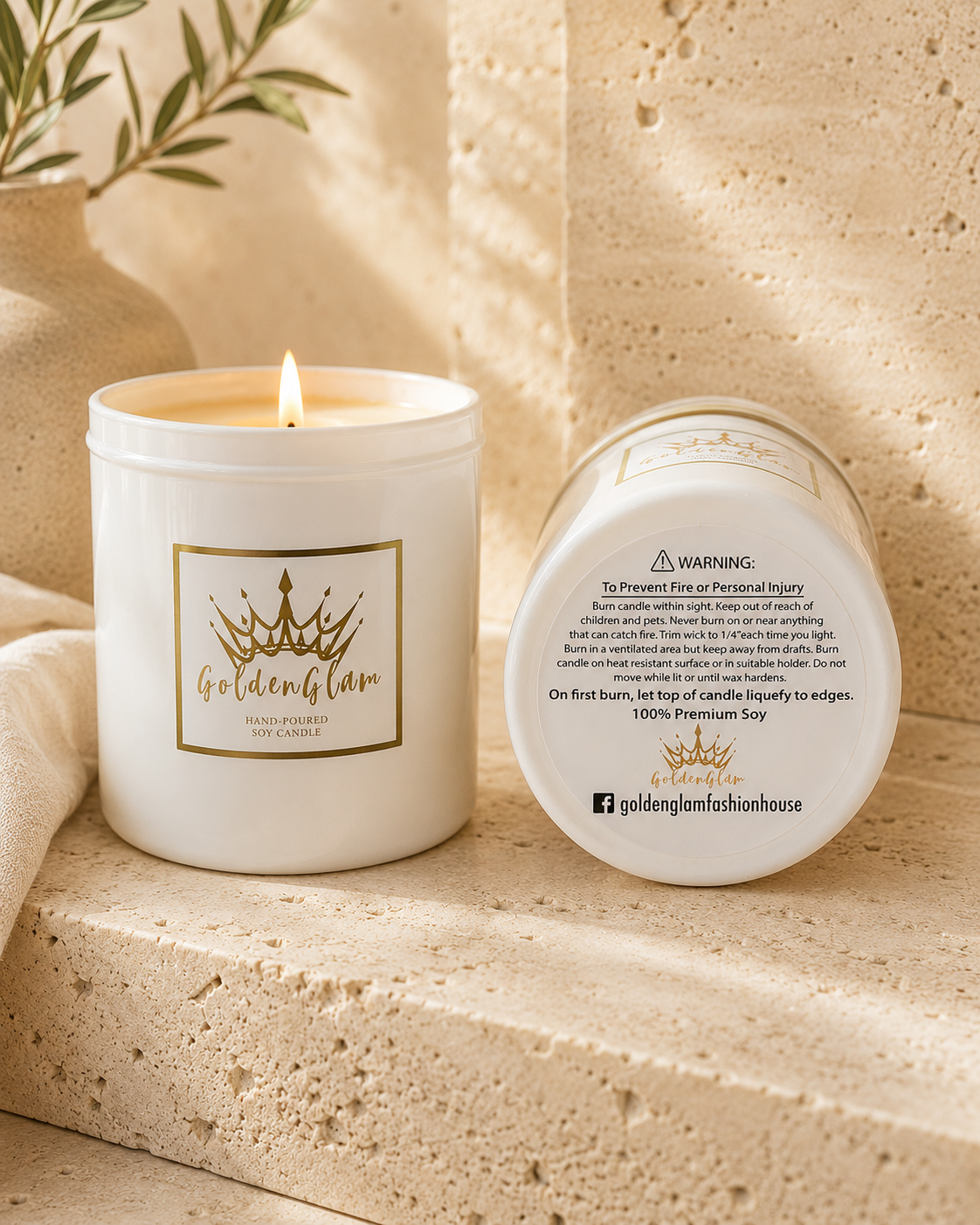 Golden Glam Custom Soy Candle
