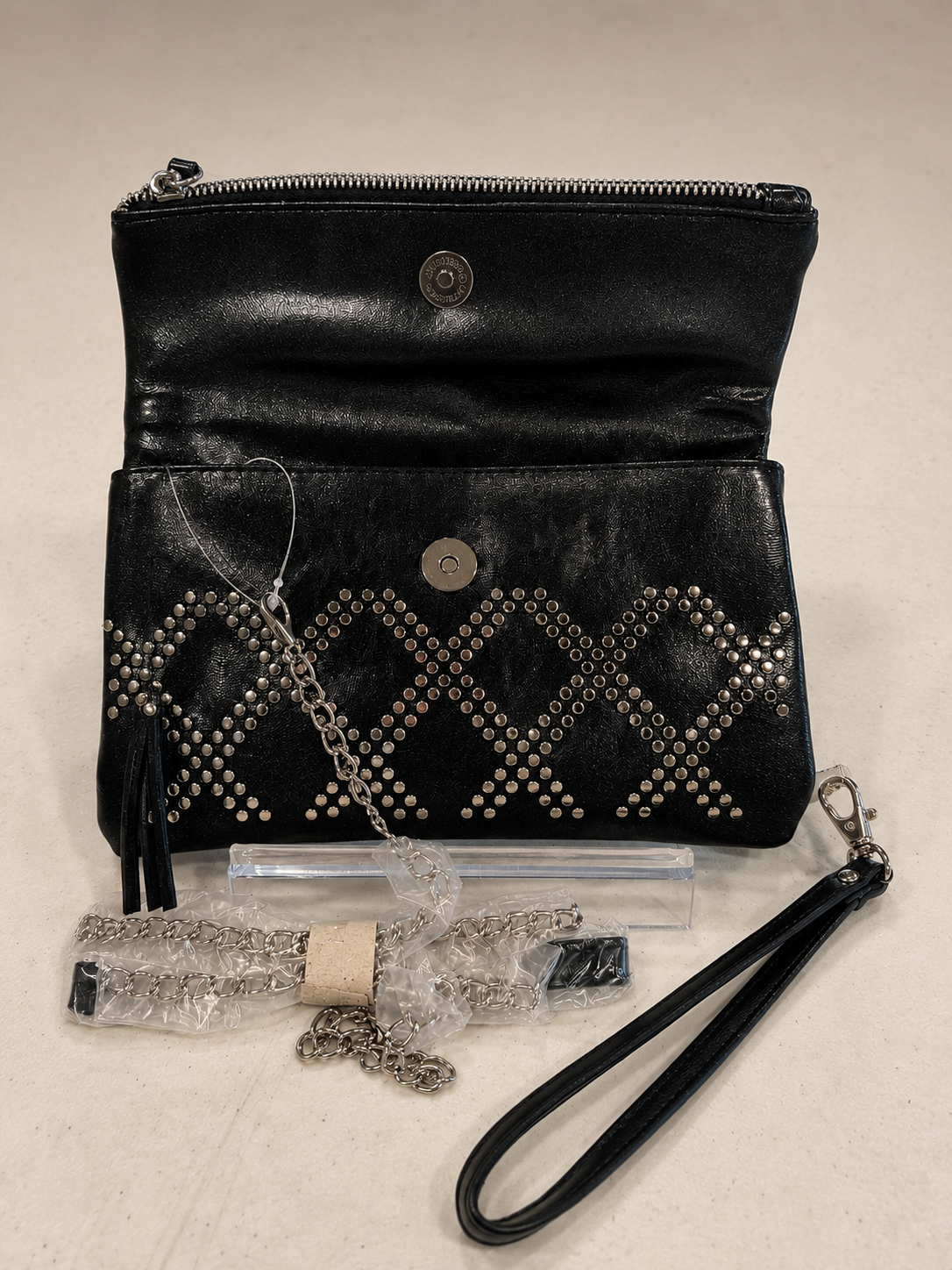 Studded Shimmer Clutch