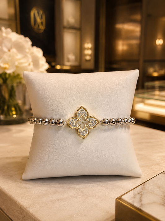 Florence Clover Rhinestone Bracelet