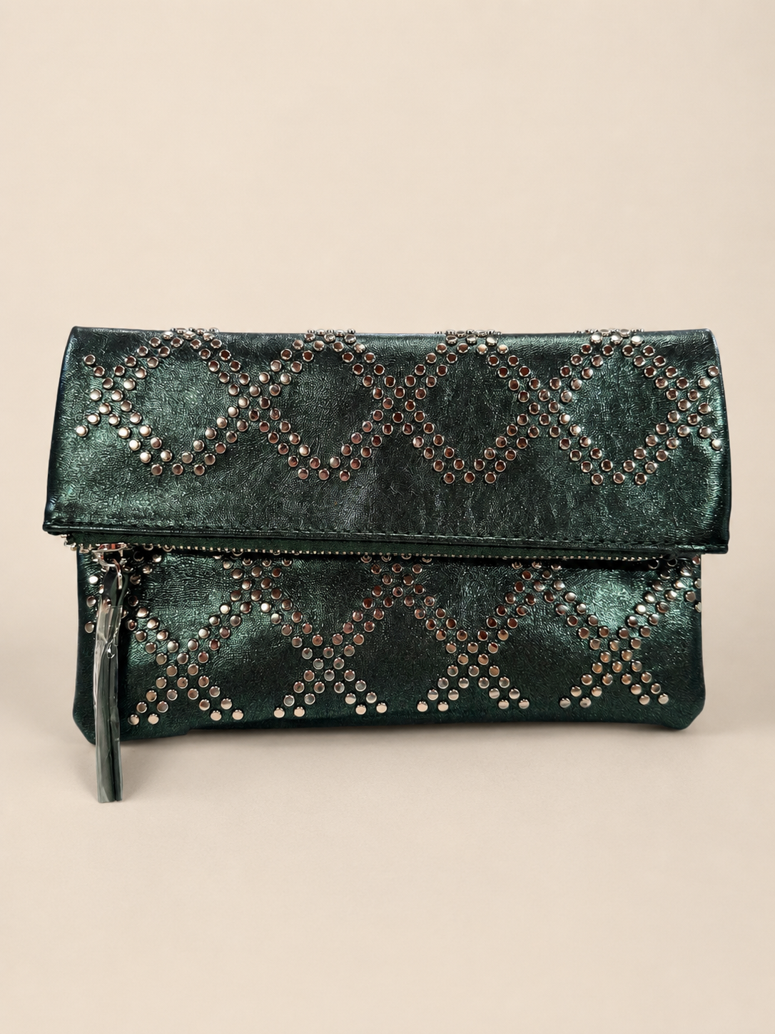 Studded Shimmer Clutch